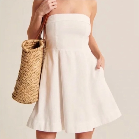 Abercrombie & Fitch Linen Cotton Blend Mini Dress - Picture 6 of 15